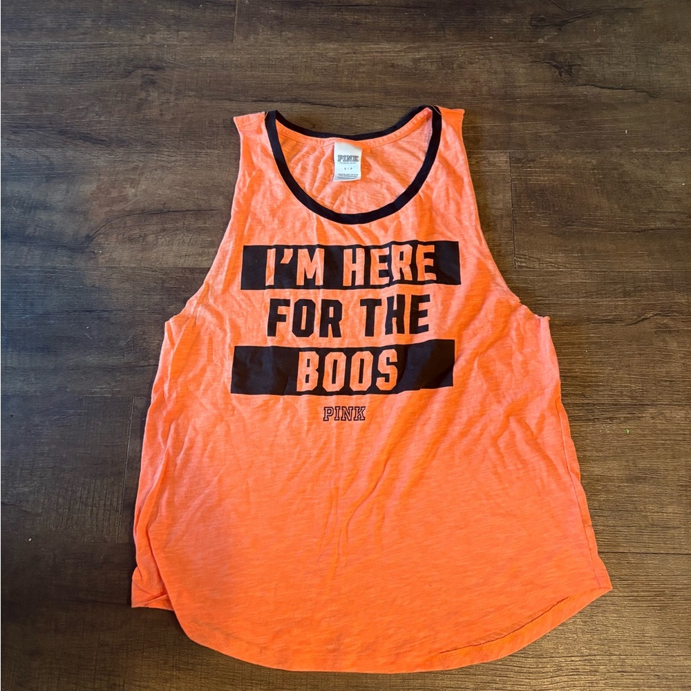 VS PINK Here for the Boos Cut Off Tank